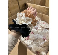 ピンクハウスオリジナルの本当の写真！同じオフホワイト中空の大腸のフランスの髪のリング本物のバージョン