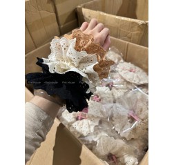ピンクハウスオリジナルの本当の写真！同じオフホワイト中空の大腸のフランスの髪のリング本物のバージョン